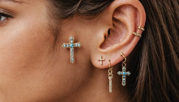 Boucles d'oreilles croix : l'accessoire spirituel tendance